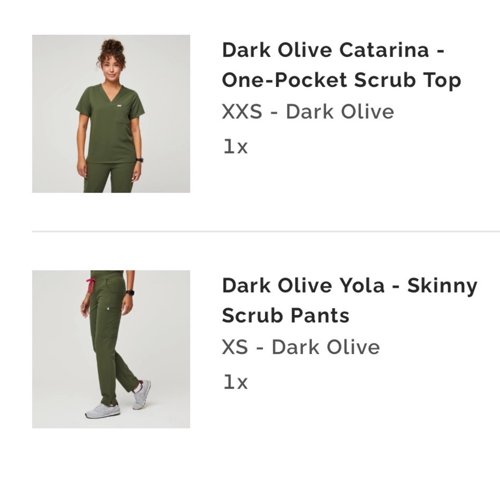 Dark Olive Catarina one pocket scrub top